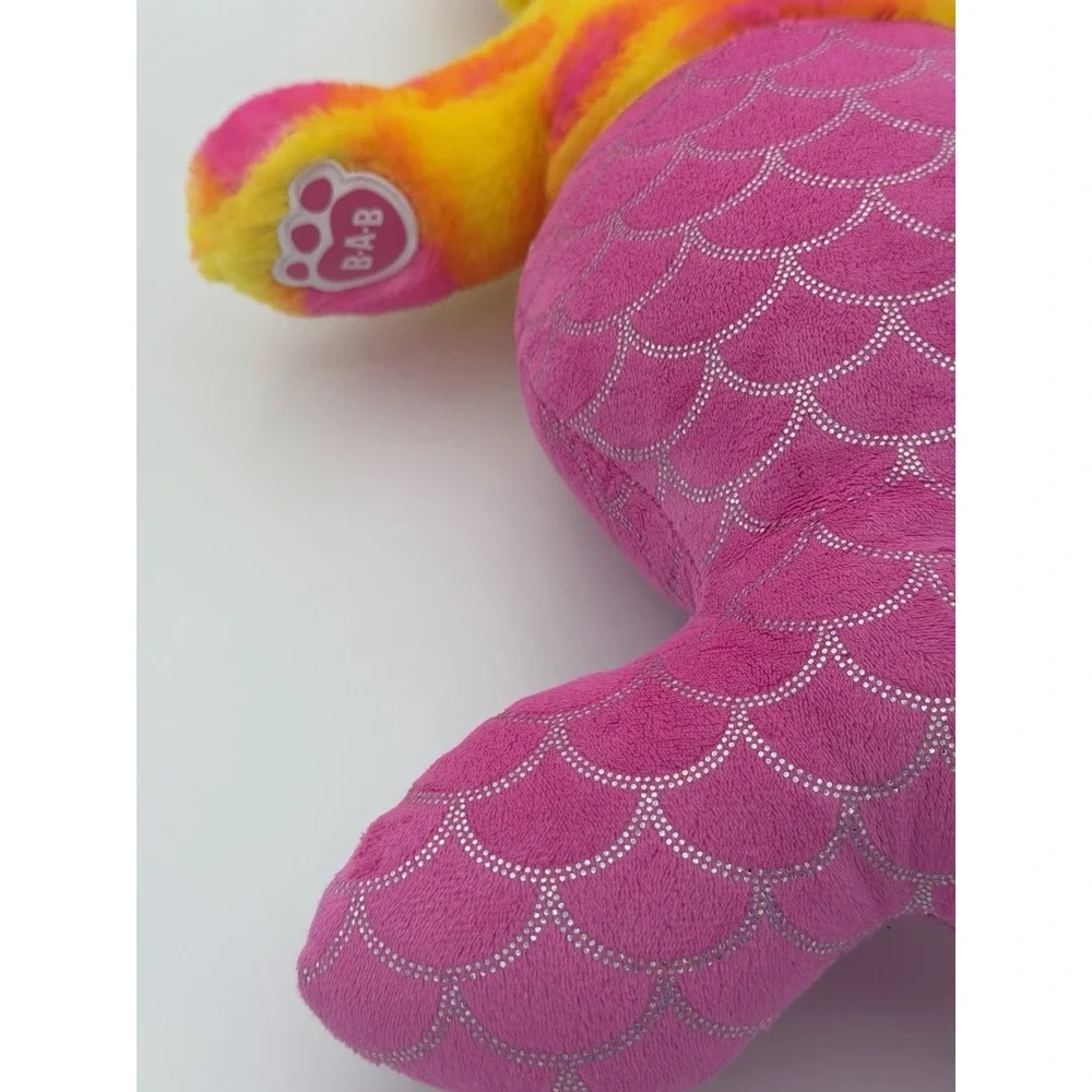 Build A Bear Mer-Cat Mermaid Cat Kitty Plush Pink, Yellow & Pink